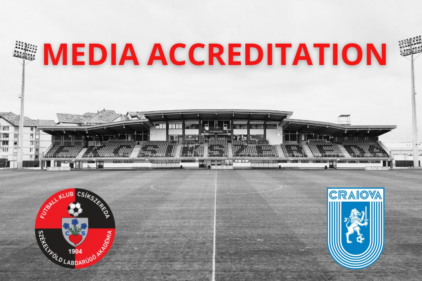 Sajtóakkreditáció az FK Csíkszereda–Universitatea Craiova mérkőzésre