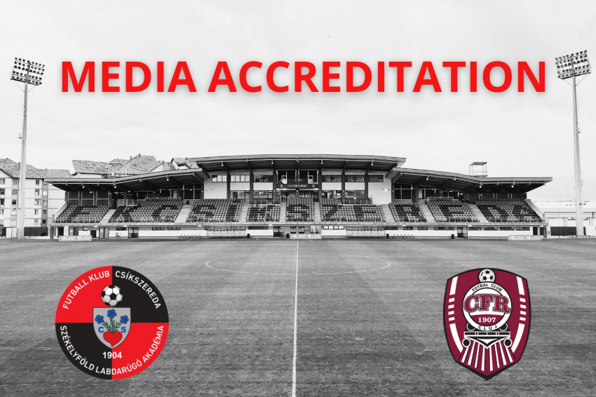 Sajtóakkreditáció az FK Csíkszereda–Kolozsvári CFR mérkőzésre